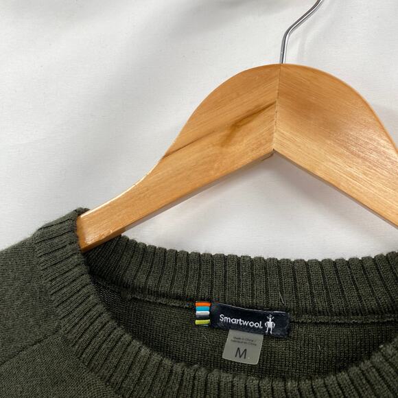 Smartwool M green striped merino wool sweater - Picture 4 of 7